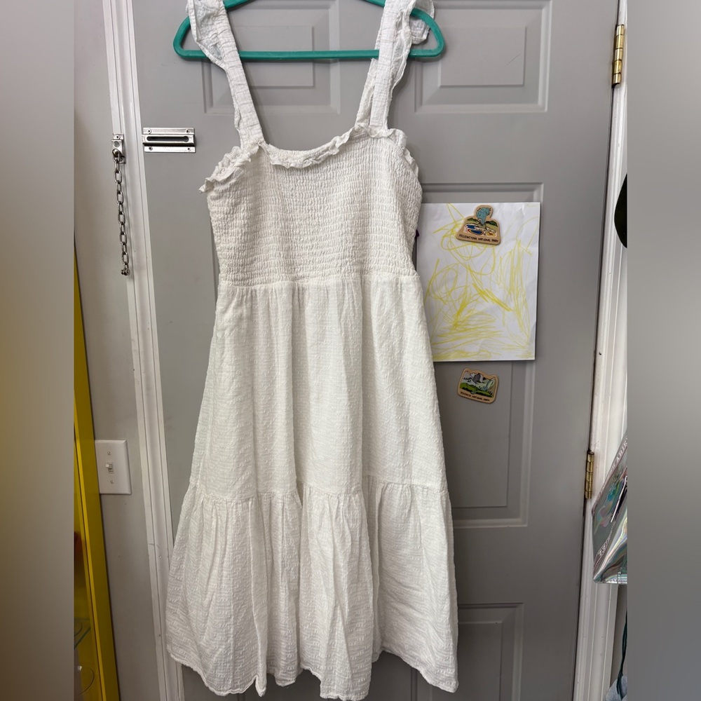 Eloquii Cream Textured Midi Dress